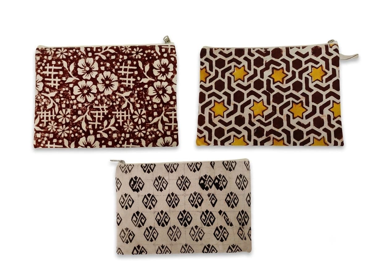 Block-Print Travel Pouch - additional supplied design or view 2