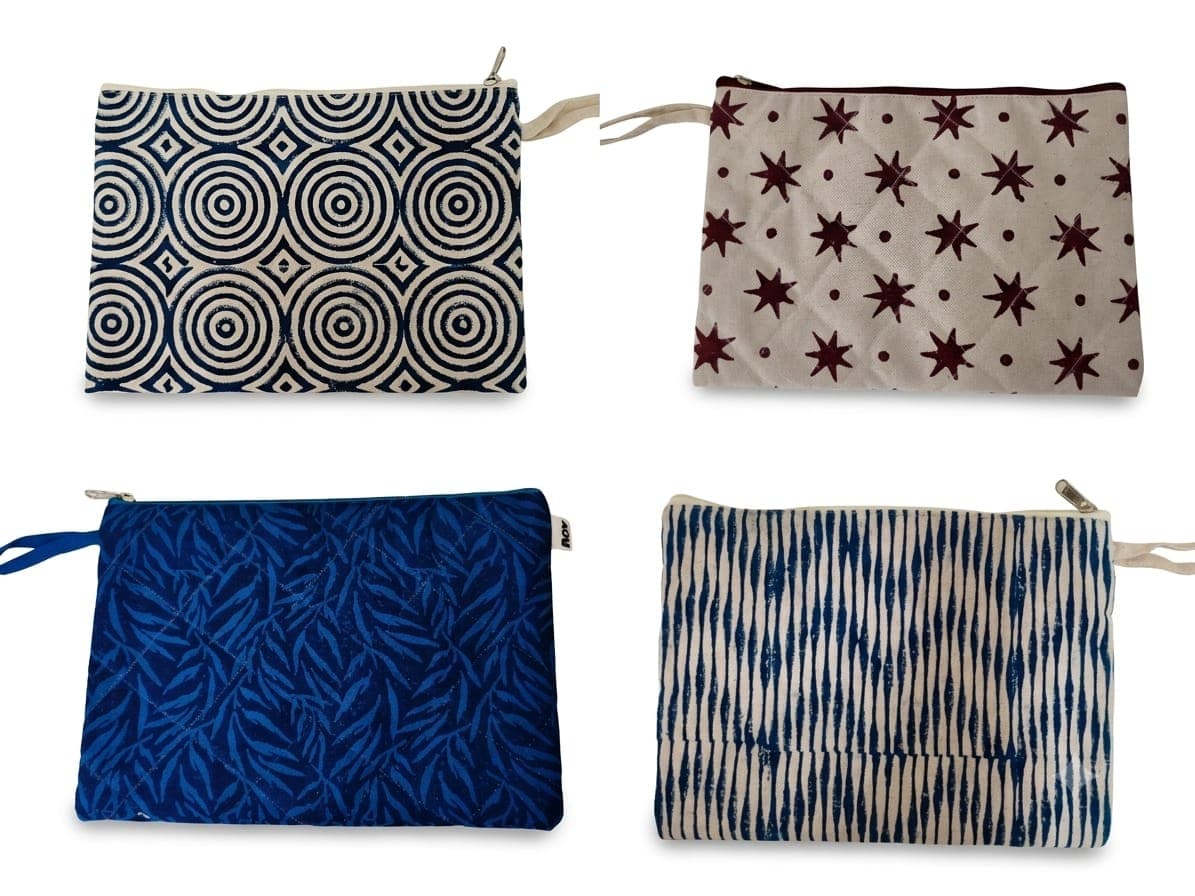 Block-Print Travel Pouch - additional supplied design or view 3