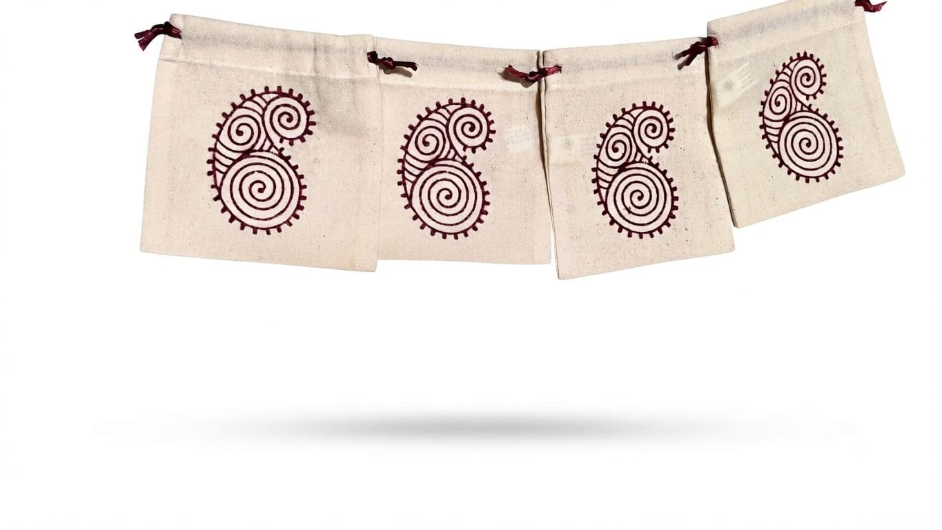 Block-Print Potli Bag - additional supplied design or view 2